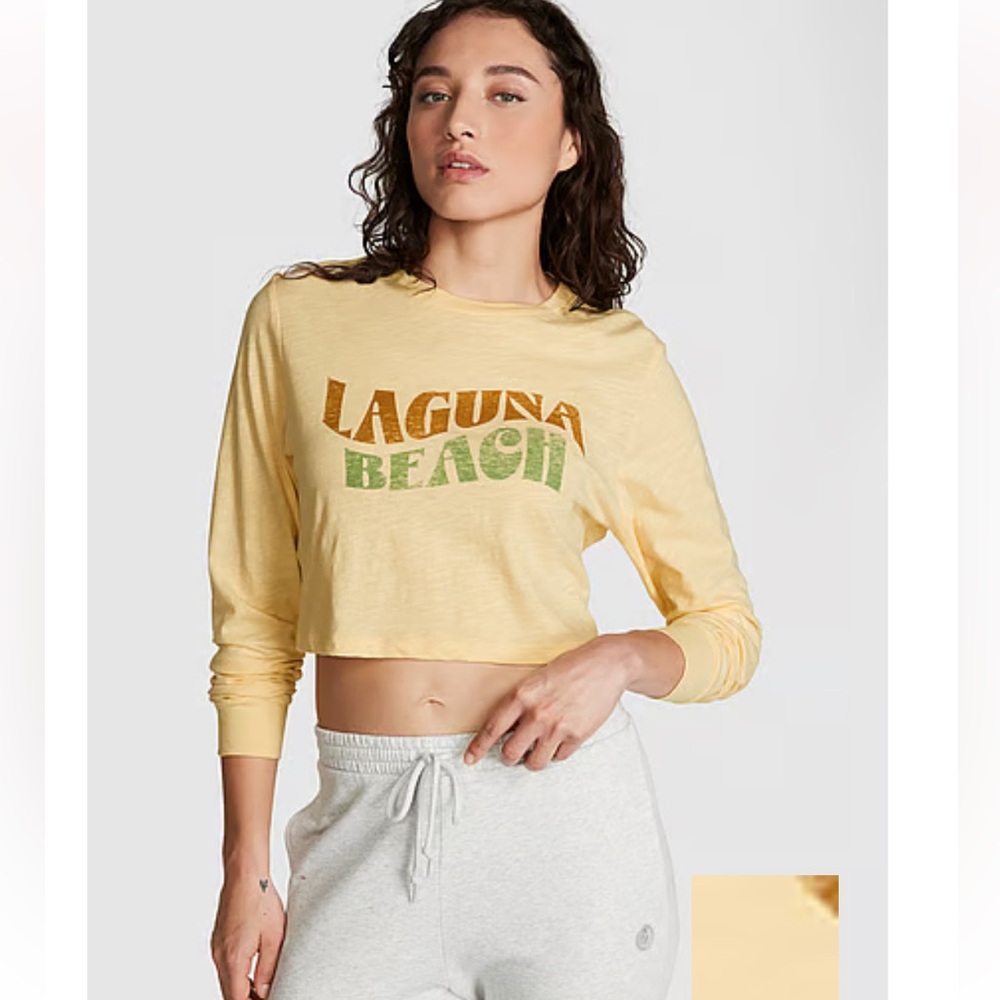 🆕💕PINK PREMIUM COTTON CROPPED LONG SLEEVE T-SHIRT